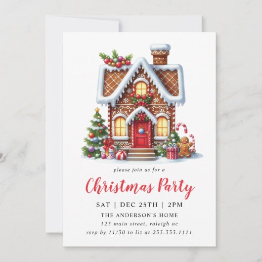 ジンガーモダンブレッドハウスクリスマスパーティー 招待状 (正面)