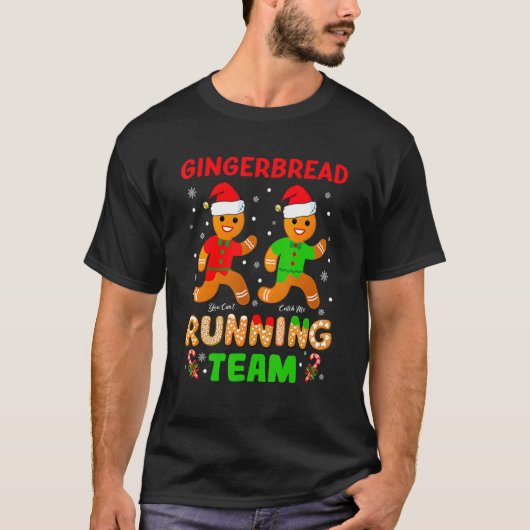 ジンガーランニングブレッドのチームGingerbread Cookie Christ Tシャツ (正面)