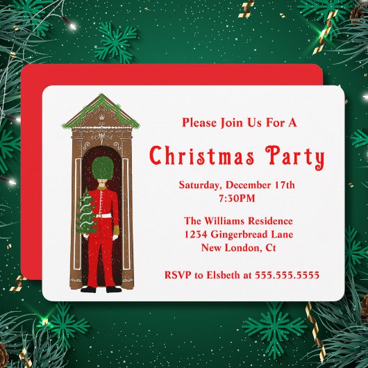 ジンガー王室のブレッドハウス付きクリスマスガード 招待状