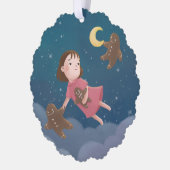 ジンガー飛んでいるパンのクッキーの夢と オーナメントカード (左)