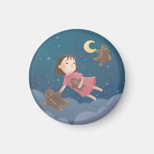 ジンガー飛んでいるパンのクッキーの夢と マグネット (正面)