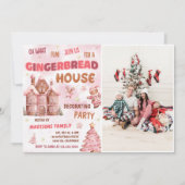 ジンガー飾ブレッドのクリスマスパーティー写真 招待状 (正面)