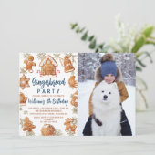 ジンガー飾ブレッドの誕生日写真 招待状 (スタンド正面)