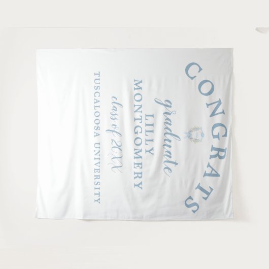 ジンガ名門私立校風のムモノグラム卒業写真の背景 タペストリー (正面(横))