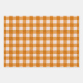 ジンガ素朴ムタータンチェックプレイドオレンジパープルピンク ラッピングペーパーシート (正面3)