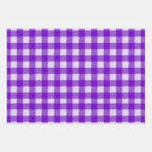 ジンガ素朴ムタータンチェックプレイドオレンジパープルピンク ラッピングペーパーシート (正面)