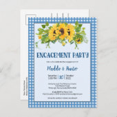 ジンガ素朴ム&サンフラワーズ婚約パーティ インビテーションポストカード (正面/裏面)