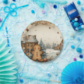 ジンガ素朴ーブレッドヴィレッジ ペーパープレート (パーティー)