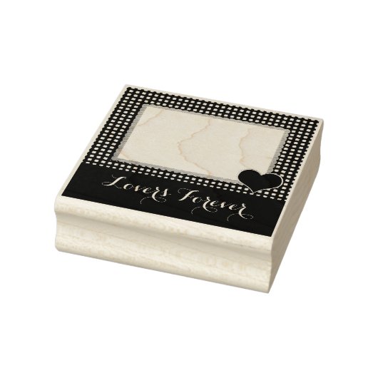 ジンガ縁どムコーナーハートスタンパカスタム文字 ラバースタンプ (スタンプ)