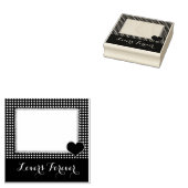 ジンガ縁どムコーナーハートスタンパカスタム文字 ラバースタンプ (押印)