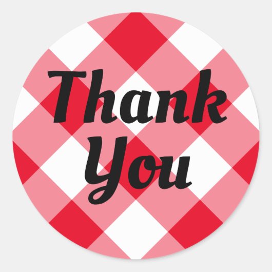 ジンガ赤と白ムありがとう ラウンドシール (正面)