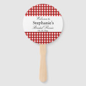 ジンガ赤と白ムパターンブライダルピクニック ハンドファン (裏面)