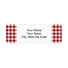 ジンガ赤と白ムパターン差出人住所ラベル ラベル