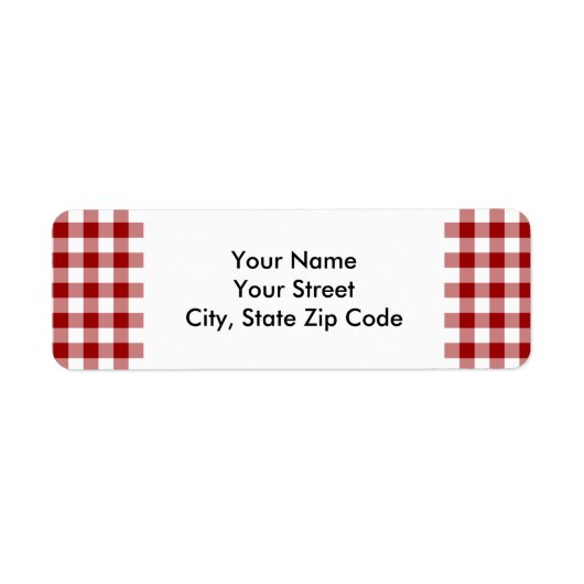 ジンガ赤と白ムパターン差出人住所ラベル ラベル (正面)