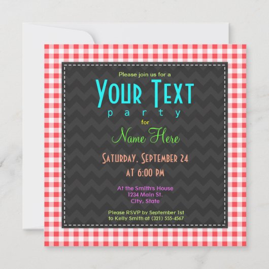 ジンガ赤と白ム、バレーボール 招待状 (裏面)