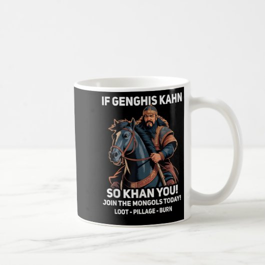ジンギスカンおもしろい引用文モンゴおもしろいリア史 コーヒーマグカップ (右)