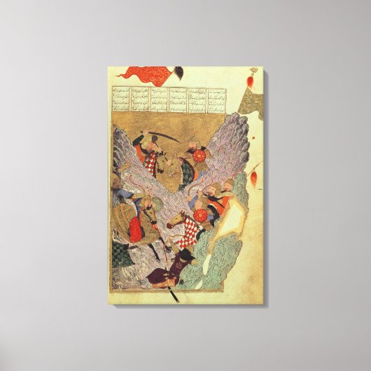 ジンギスカン(c.1162-1227)で戦っ中国のている キャンバスプリント (正面)