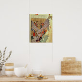 ジンギスカン(c.1162-1227)で戦っ中国のている ポスター (キッチン)