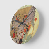 ジンギスカン(c.1162-1227)で戦っ中国のている ラウンド壁時計 (傾斜)