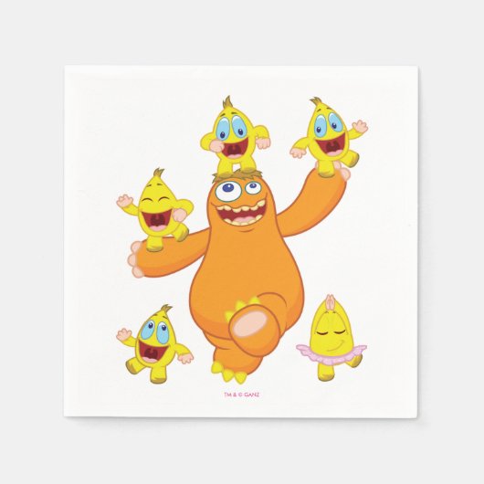 ジンギョスとザンゴスおもしろい スタンダードカクテルナプキン (正面)