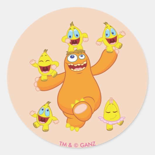 ジンギョスとザンゴスおもしろい ラウンドシール (正面)