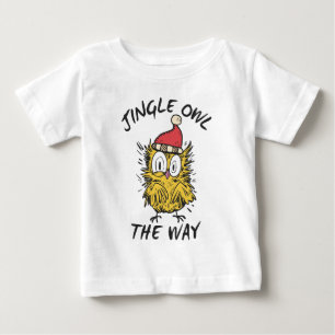ジンクルフクロウおもしろいサンタフクロウ ベビーTシャツ