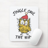 ジンクルフクロウおもしろいサンタフクロウ マウスパッド (マウス)