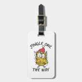 ジンクルフクロウおもしろいサンタフクロウ ラゲッジタグ (正面縦)