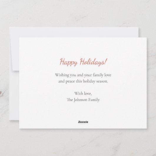 ジングルすべての方法の車とクリスマスツリー シーズンカード (裏面)