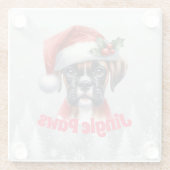 ジングルとボクサーの犬の喜び ガラスコースター (裏面)