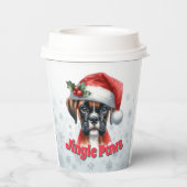 ジングルとボクサーの犬の喜び 紙コップ (裏面)