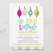 ジングルとミングルクリスマスパーティの招待状 招待状 (正面/裏面)