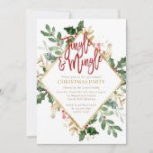 ジングルとミングルクリスマスパーティの招待状 招待状 (正面)