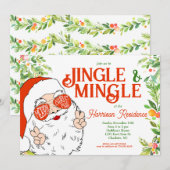 ジングルとミングルクリスマスパーティー招待状 招待状 (正面/裏面)