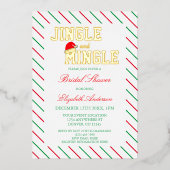 ジングルとミングルクリスマスブライダルシャワー 箔招待状 (正面)