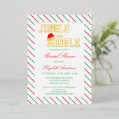 ジングルとミングルクリスマスブライダルシャワー 箔招待状 (立ち正面)