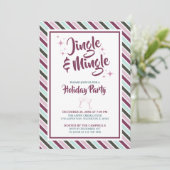 ジングルとミングルクリスマスホリデーパーティストライプズ 招待状 (スタンド正面)