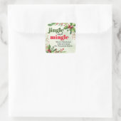ジングルとミングルクリスマスホリデー スクエアシール (バッグ)