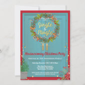 ジングルとミングルクリスマス引っ越し祝いパーティーパーティー 招待状 (正面)