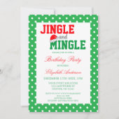 ジングルとミングルクリスマス誕生日 招待状 (正面)