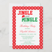 ジングルとミングルクリスマス誕生日 招待状 (正面)