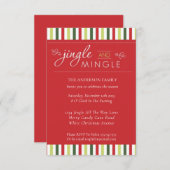 ジングルとミングル!クリスマスパーティー季節おもしろい 招待状 (正面/裏面)