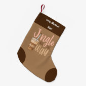 ジングルのすべての方法のキッズパーソナライズされた スモールクリスマスストッキング (正面 (吊り時))