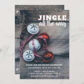 ジングルのずっと素朴な休日のパーティの招待状 招待状 (正面/裏面)