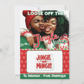 ジングルのジュースおもしろいクリスマスギフトカードホルダー 招待状 (正面)