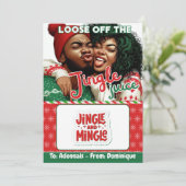 ジングルのジュースおもしろいクリスマスギフトカードホルダー 招待状 (スタンド正面)