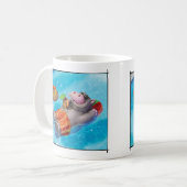 ジングルのジングル少し格言の幸せなカバのマグ コーヒーマグカップ (正面左)