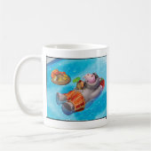 ジングルのジングル少し格言の幸せなカバのマグ コーヒーマグカップ (左)