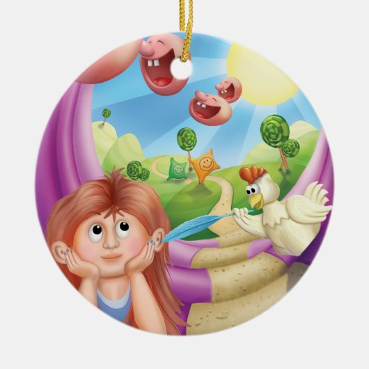 ジングルのジングル少し格言の幸せな場所のオーナメント セラミックオーナメント (正面)