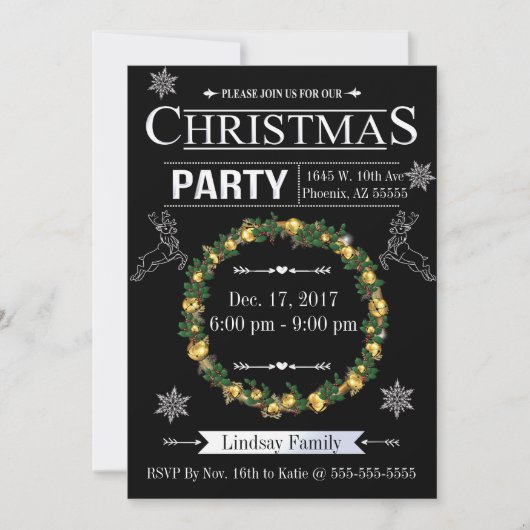 ジングルアンドミングルクリスマスパーティの招待状 招待状 (正面)